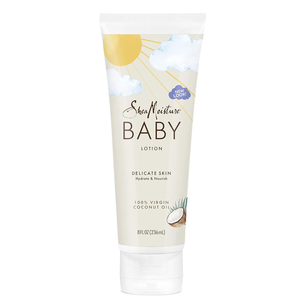 SheaMoisture Baby Lotion with 100% Virgin Coconut Oil for Baby Skin, Clear Skin Moisturizer, 8 oz