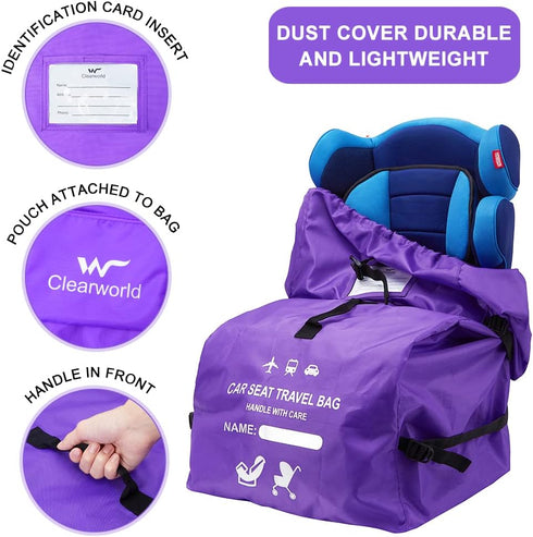 Clearworld Car Seat Travel Bag for Air Travel, Durable Gate Check Bag for Airport,Foldable Baby Stroller Travel Carry