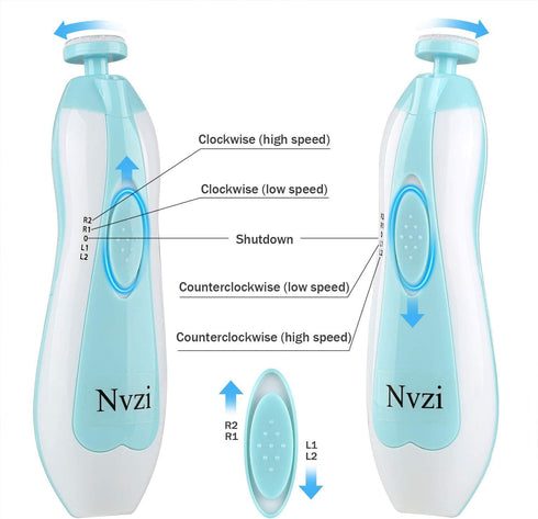 Baby Nail Trimmer Electric, Nail File Clippers with Light for Newborn or Toddler Toes and Fingernails