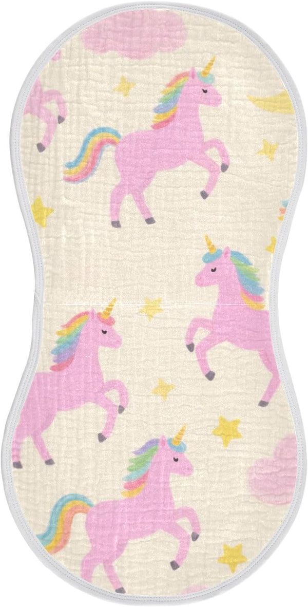 tplaotee Cute Cartoon Pink Rainbow Unicorns Cotton burping Cloths Soft and Absorbent? Baby