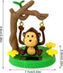 Cute Solar Monkey Swinging Animated Bobble Dancer Toy - Kawaii Solar Powered Dancing Monkey for Car Decor