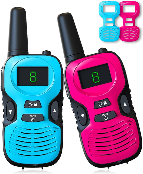 2Pcs Walkie Talkies for Kids - Outdoor Toys for Ages 3-12, Long Range Birthday Gifts for Boys and Girls, Wakie-Talkies