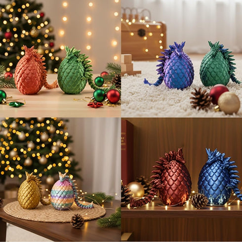 12 Pack 3D Set 2 Mydethun Printed Dragon Mystery Egg - Rare Glow-in-the-Dark Dragons, Bulk Articulated Fidget Toys