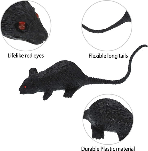 36 Pieces Realistic Fake Mouse, Plastic Mini Rats for Halloween Decoration Supplies