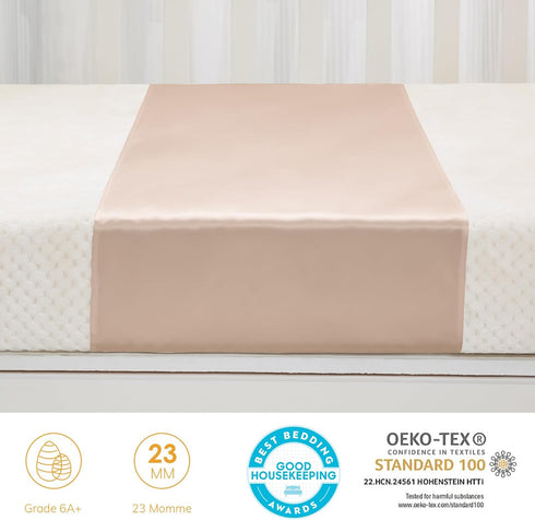 2 Pack 100% Mulberry 23 Momme PROMEED Silk Crib Sleeve for Baby Hair Loss Prevention, Premium Natural Silk Bassinet
