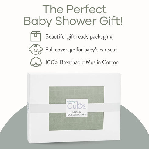 Pack 6 Comfy Cubs Muslin Cotton Baby Car Seat Cover and Burp Cloths Bundled