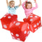 3 Pack Inflatable Dice - Jumbo Giant Inflatable Dice Toy for Indoor Outdoor Board Game Ludo Pool Party Favor (Red, 12