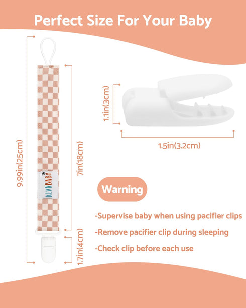 8 Pack 8DP17A ALVABABY Pacifier Clips Pacifier Binky Paci Holder Leashes for Baby Teethers