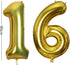 40 Inch Jumbo Number 16 Gold Balloon for Birthday Party Celebration Decoration, Sixteen Foil Helium Balloons