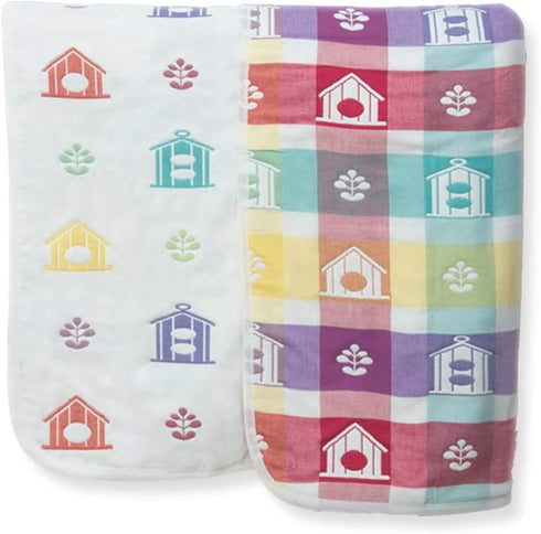 2-Layer Muslin Jacquard Cotton Swaddle Blanket, Unisex Receiving Swaddle Wrap, Soft 100% Cotton, Privacy Throw, 80 x