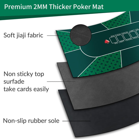 70 35 Inch nuveti x Texas Hold'em Poker Mat Portable Rubber Poker Table Top Water Waterproof, Noise Reduction Poker