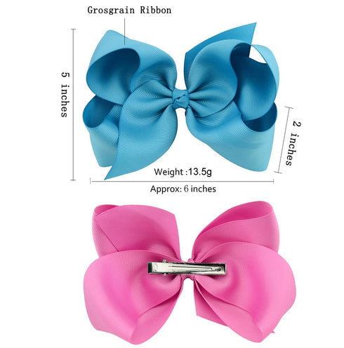 30PCS Big 6 Inch Grosgrain Ribbon Hair Bows for Girls, Toddler Hair Accessories with Alligator Clips