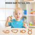 12-Pcs Baby Teether Toys, Wooden Teething Rings and Animal Toys, Toddler Chew Toys, Suitable for Children Over 36 Months