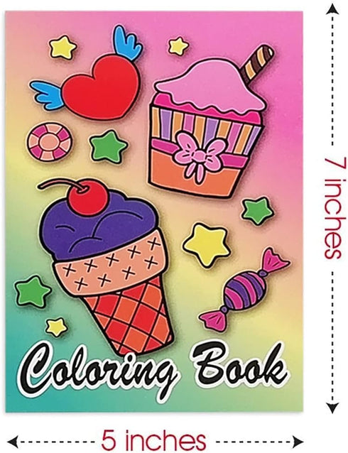 ArtCreativity 12 pcs Mini Ice Cream Coloring Books for Kids, 5" x 7", Summer Dessert-Themed Activity Set