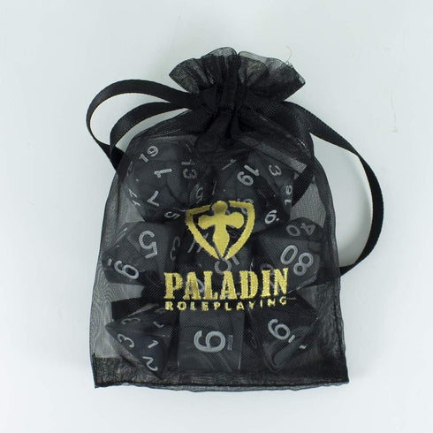Gray and Black Expanded DND Dice Set with Extra D20 - 'Claws of Darkness'