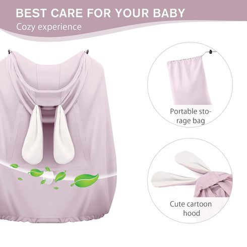 SONARIN Sunproof Hooded Baby Carrier Cover,Breathable Universal Weather Cover for Baby Carrier All Seasons Windproof