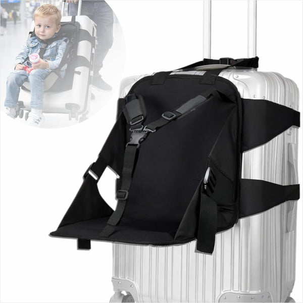 Kids Travel Seat for Suitcase, Portable Ride-On Luggage Seat Attachment for Toddlers,