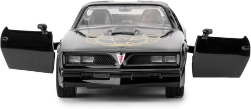 1:36 Pontiac Firebird Toy Car, Diecast Pull Back Model Car, Doors Open, Collection Kids Toy for Ages 3 and Up, Black