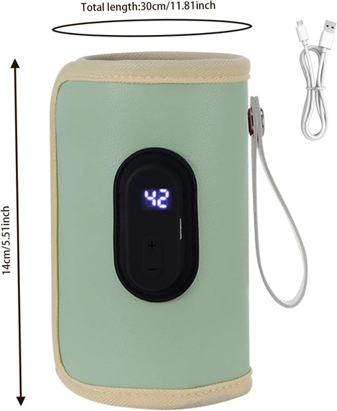 BEAHING 18W, Portable Bottle Warmer, Baby Bottle Warmer Travel Bottle Warmer Temperature Adjustable USB Baby Bottle