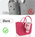 BOXOB 30oz 40oz Cup Holder for Bogg Bag, Plastic Portable Drink Holder for Stanley Cups Accessories (Rose Red)