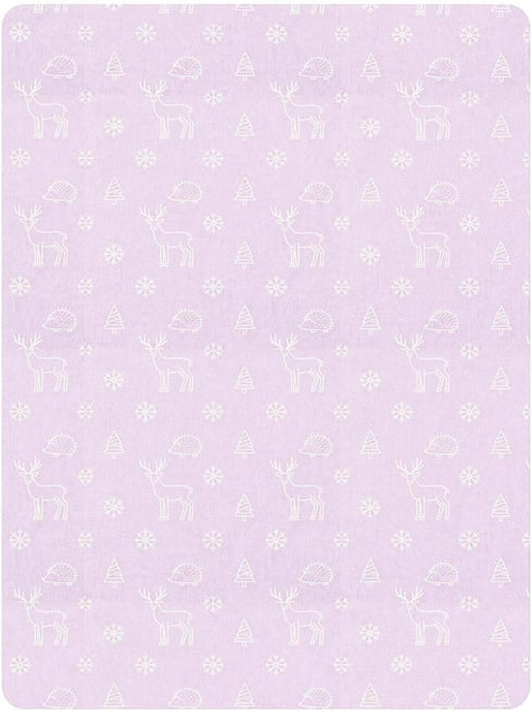 miaozhen 1 Pack 52x28 Cotton Baby Crib Sheets Ultra Soft Pink and Purple Deer Snowflake Muslin Toddler Crib Sheet