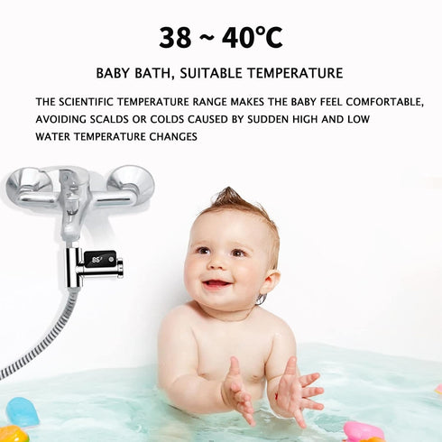 BINOXY 5~85 360Rotating Shower Thermometer Led Digital Display Baby Bath Water Thermometer Screen Celsius/Fahrenheit