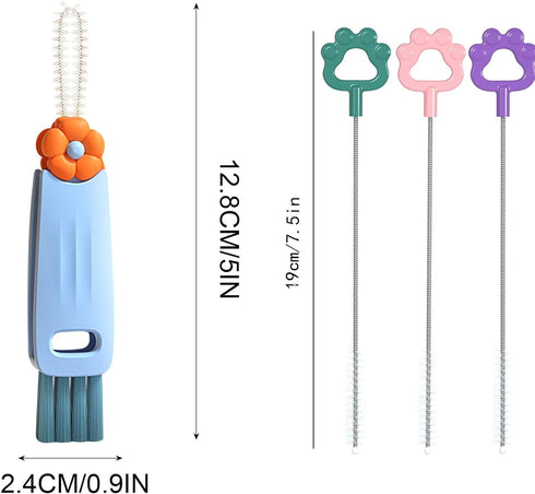 3 1 Set A3 in Multifunctional Cup Lid Cleaner - Crevice Cleaning Brush for Tight Spaces, Baby Bottles & More - Portable