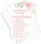 Printed Party Baby Shower Game - Who Knows Mommy Best, Floral, 50 Cards