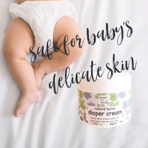 Natural Bums Diaper Rash Cream (Chemical Free), Made with Organic Shea Butter & Coconut, Lavender Chamomile. Non-nano.