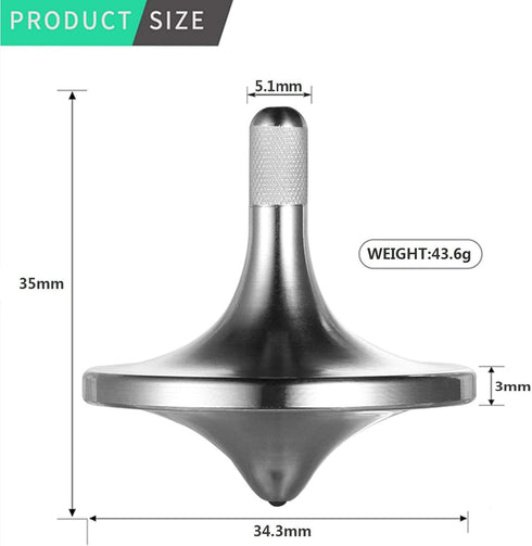 Stainless Steel Spinning Top, Premium Metal Desk EDC Fidget Toy, Perfect Balance, Spins Over 6 Minutes, Great Value