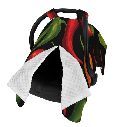 Zhbvncp Hot Chili Pepper Pattern Baby Car Seat Cover & Breastfeeding Nursing Cover