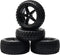 JIUWU 1:10 Scale Off Road RC Buggy Front Wheels and Tyres x4 in Black 5 Spoke