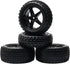 JIUWU 1:10 Scale Off Road RC Buggy Front Wheels and Tyres x4 in Black 5 Spoke