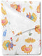 Rooster Hens Eggs Floral Leaves Baby Blanket, Baby Chicken Farm Animals Flannel Soft Receiving Blanket 30x40