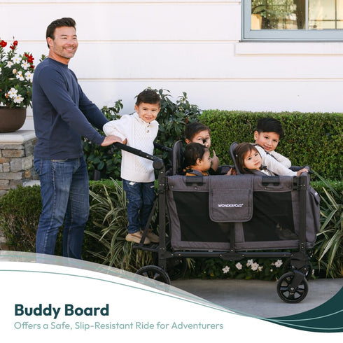 W2 WONDERFOLD Buddy Board Wagon Stroller Standing Board - Stand Up Attachment with Slip-Resistant Surface for Toddlers