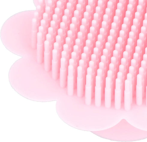 FASJ Baby Head Scrubber, Baby Shampoo Brush Soft Silicone Exfoliator Brush with Ergonomic Handle for Bath(pink)