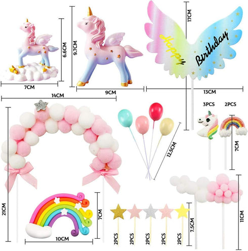 MOVINPE Unicorn Cake Topper, Magic Unicorns Sculpture, Birthday Decoration for Girl Kid Women Party