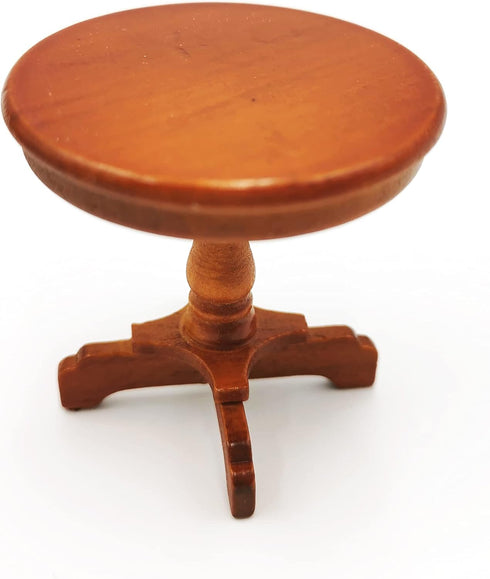 SXFSE Dollhouse Decoration Accessories, 1:12 Dollhouse Furniture Miniature Wooden Round Side Table
