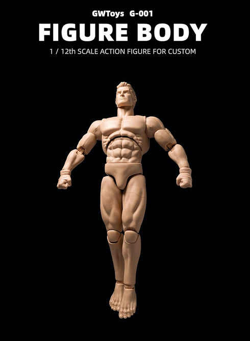 Lmzauet 1/12 Scale Action Figures Custom Muscle Male Figure Body