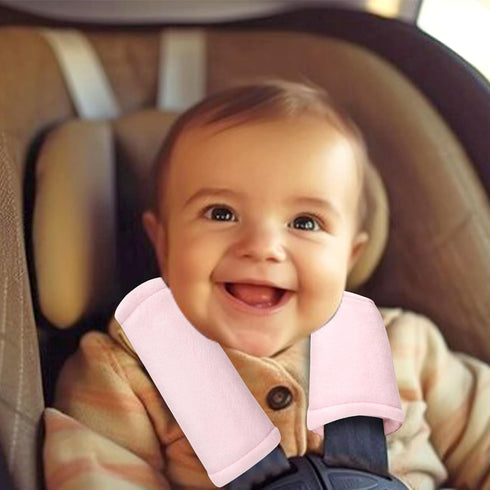 SWESEN Baby Car Seat Belt Covers for Boys and Girls, Carseat Shoulder Padding, Soft Car Seat Neck Cover, Mink Car Seat