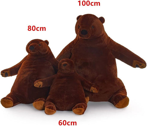 23.6 in/60 cm SNOWOLF Djungelskog Bear Giant Simulation Bear Toy Stuffed Animal Plush Doll Huge Cuddly Brown Teddy Bear