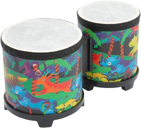 Bongo Drum 5"-6" Rhythm Club Drum for Kids, Colorful Mallets, Music Instrument, Special Christmas Birthday Gift