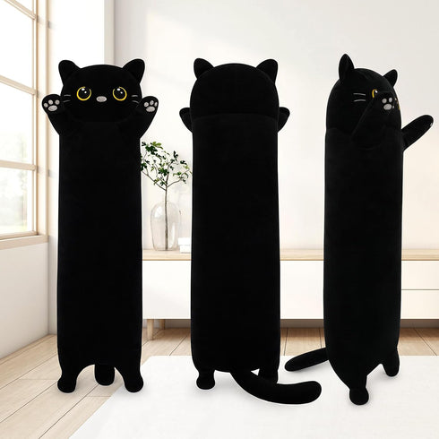 Animal-35.5 Large Cat Stuffed Black Cat Plush,Cute Plushies Long Animal Body Pillows,Kawaii Big Plush Toys Animals