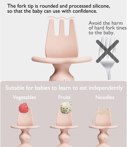 12 Pack Baby Utensils, Silicone Baby Spoons and Forks for Self Feeding, Toddler Utensils for Baby Led Weaning