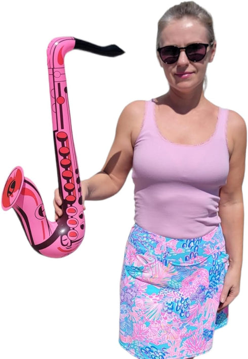 Colorful 22" Saxophone Inflates, 3 Colors Inflatable Musical Instrument for Pretend Play, Birthday Party DJ