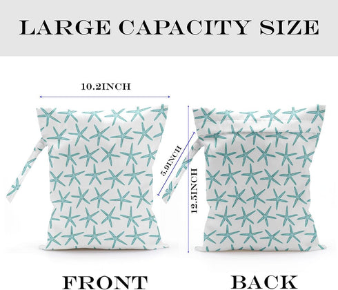 zcyxuuw 2 Pcs Wet Bag, Wet Dry Bag, Wet Bag for Swimsuit, Travel, Beach, Pool, Stroller, Diapers, Dirty Yoga Gym
