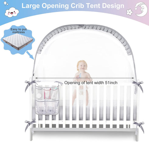 Crib Tents to Keep Toddler from Climbing Out Baby Safety Crib Tent Falls and Mosquito Bites Prevention Portable Baby