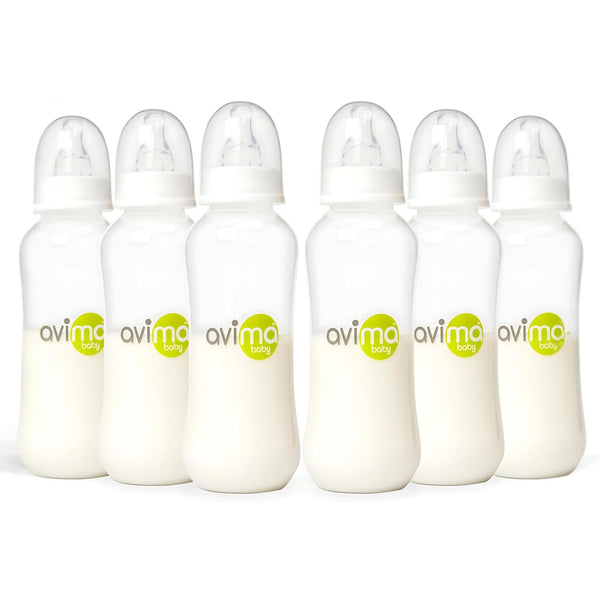 Avima Anti-Colic Baby Bottles 10 oz, Medium Flow Nipples BPA-Free, Standard Neck