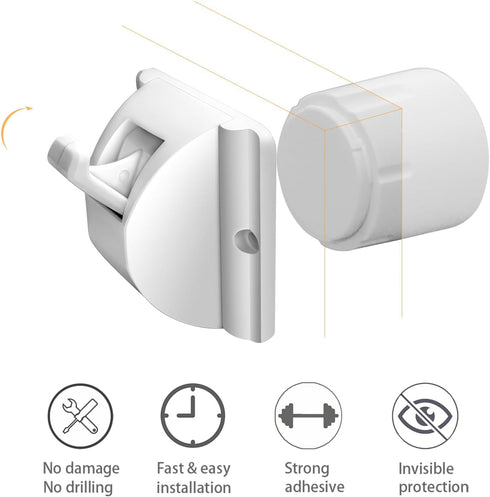 DOMILE 16 3 Magnetic Baby Proofing Cabinet Locks - Child Safety for Cabinets, Drawers & Cupboards - Locks Keys - No