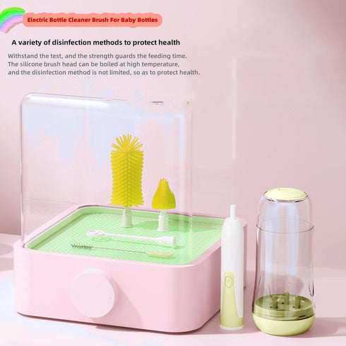 Travel Electric Baby Bottle Brush Set - Electric Bottle Cleaner, Water Bottle Brush, Nipple/Straw Brush, Milk Frother,